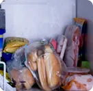 Organized fridge with sealed food