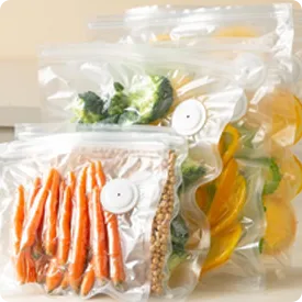 Prepared vegetables vacuum sealed